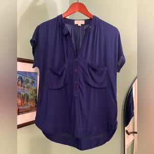 Cloth & Stone Short sleeve Henley Blouse